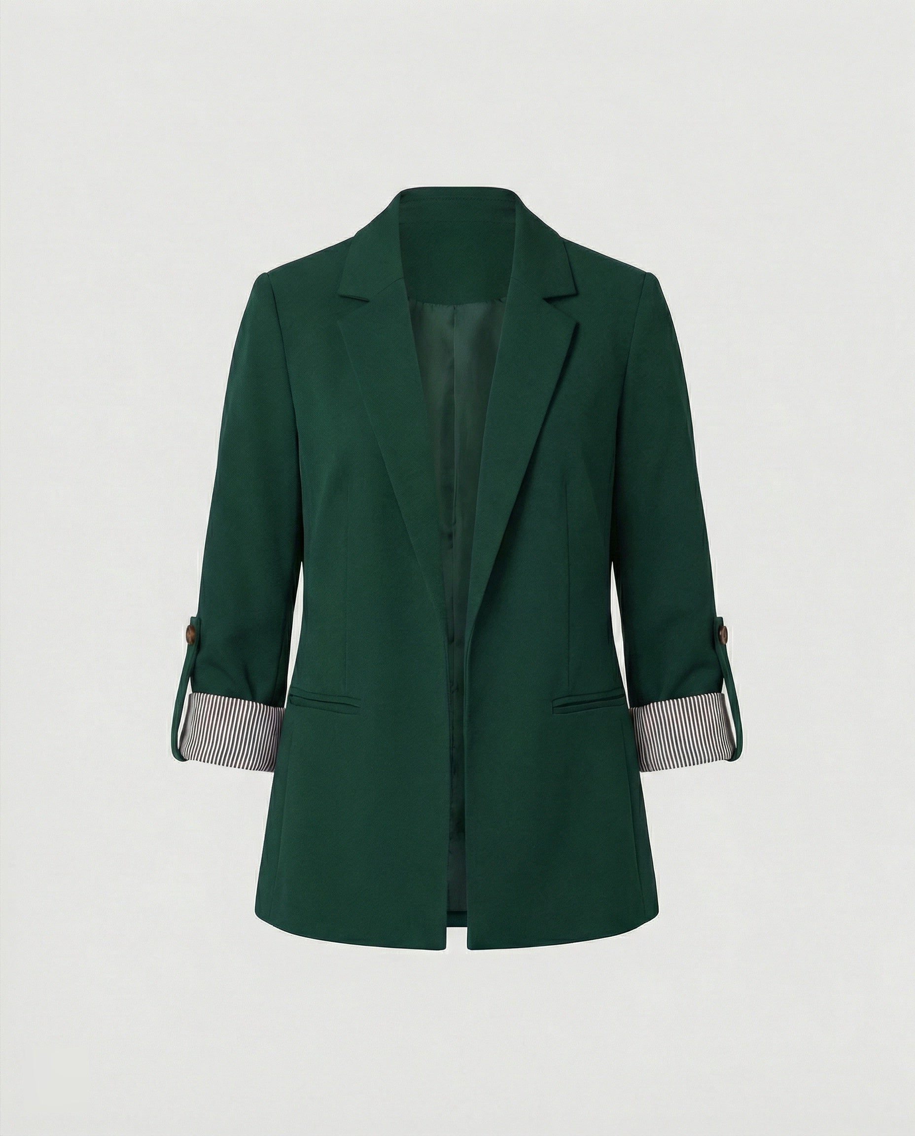 Damen Longblazer mit Revers und Einreiher - Grün