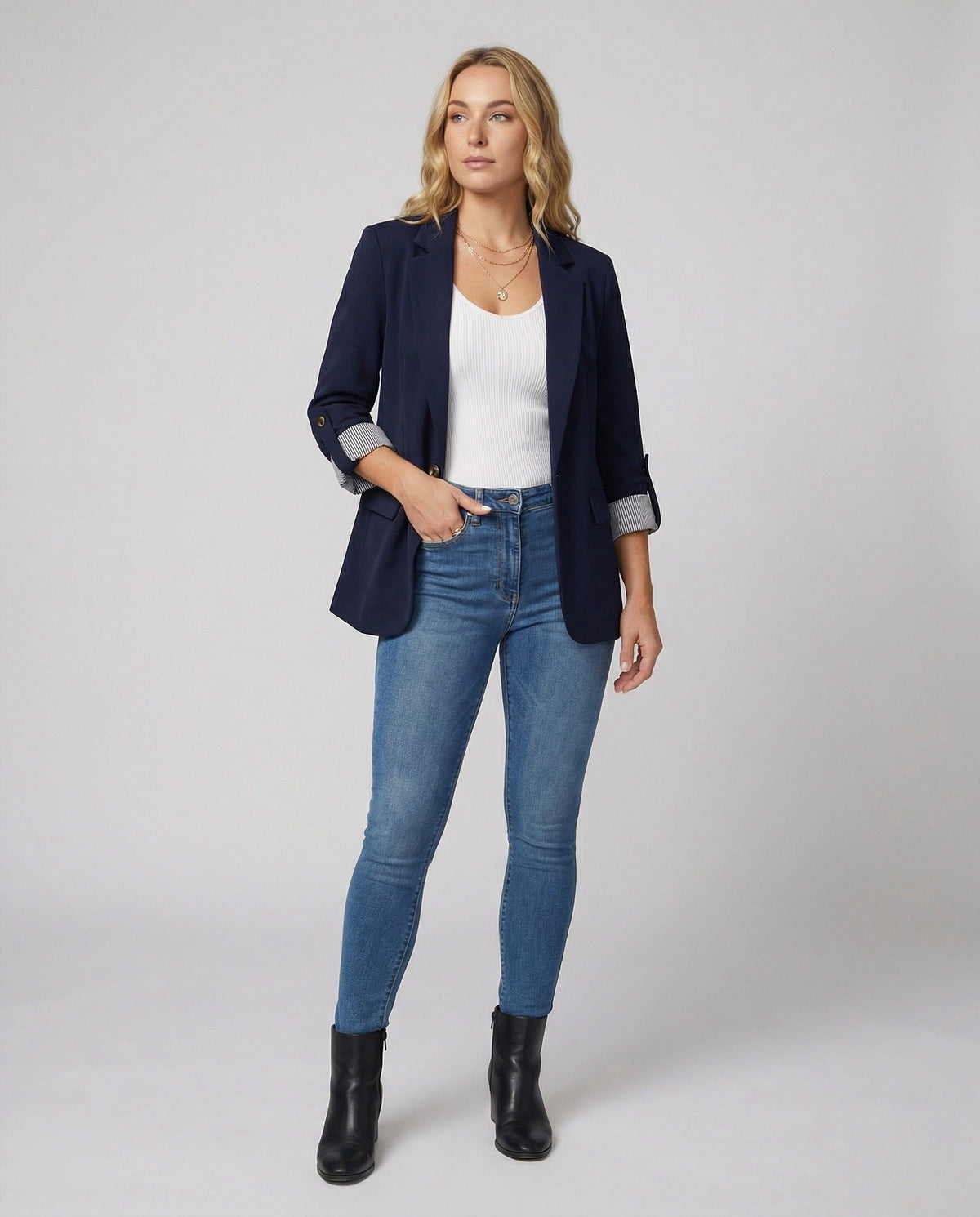 Damen Longblazer mit Revers und Einreiher - View 2