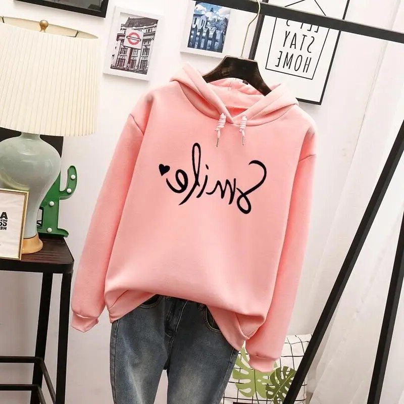 Damen Hoodie mit Rundhals und Kordelzug