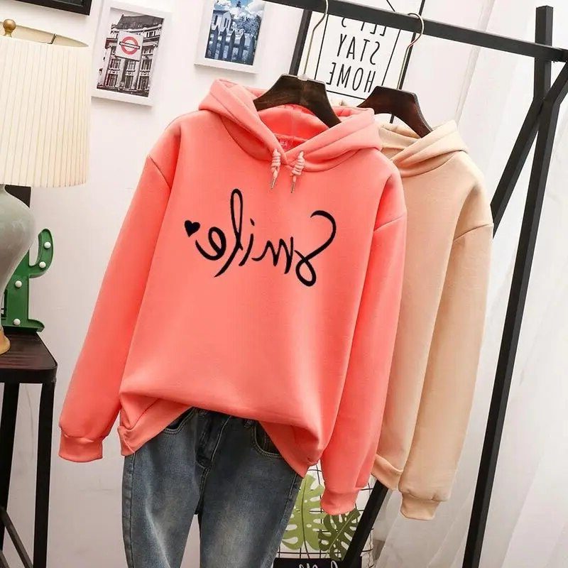 Damen Hoodie mit Rundhals und Kordelzug - Orange