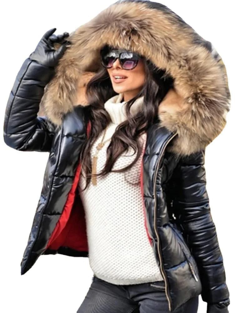 Damen Winterjacke mit Kapuze und Kunstfellkragen - View 5
