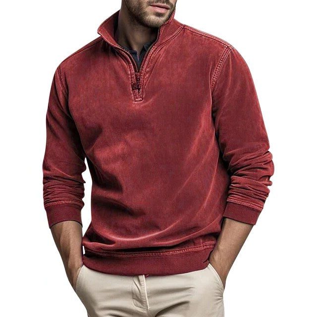 Herren Fleece-Pullover mit Halbreissverschluss