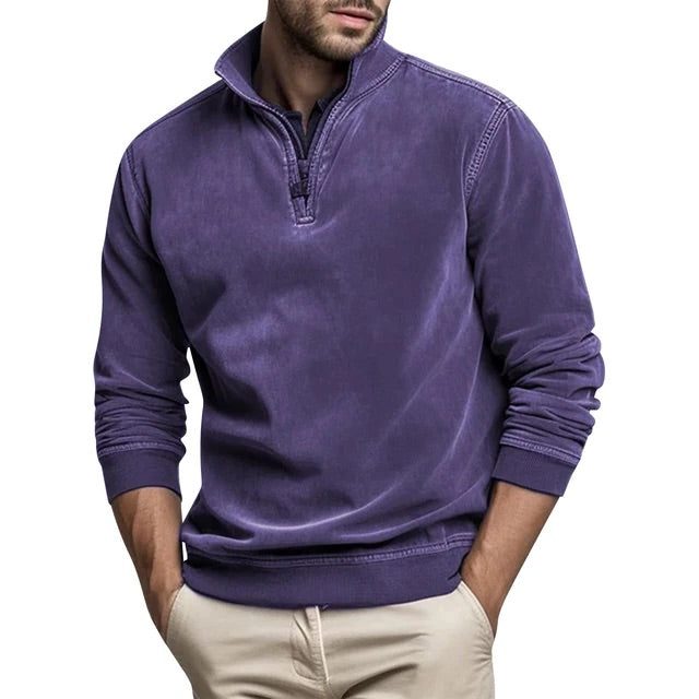 Herren Fleece-Pullover mit Halbreissverschluss