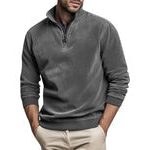 Herren Fleece-Pullover mit Halbreissverschluss - Grau