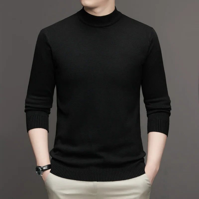 Herren Stehkragen Strickpullover aus Baumwolle
