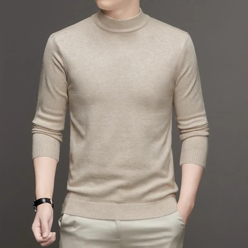 Herren Stehkragen Strickpullover aus Baumwolle - View 8