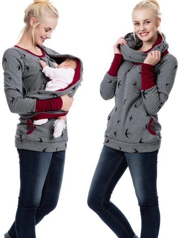 Damen Stillsweatshirt mit Reissverschluss und Taschen