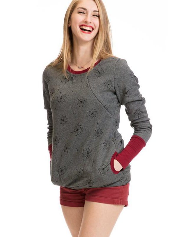 Damen Stillsweatshirt mit Reissverschluss und Taschen - View 12