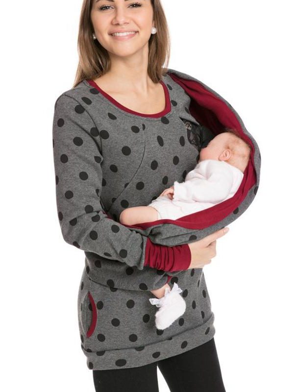Damen Stillsweatshirt mit Reissverschluss und Taschen - View 13