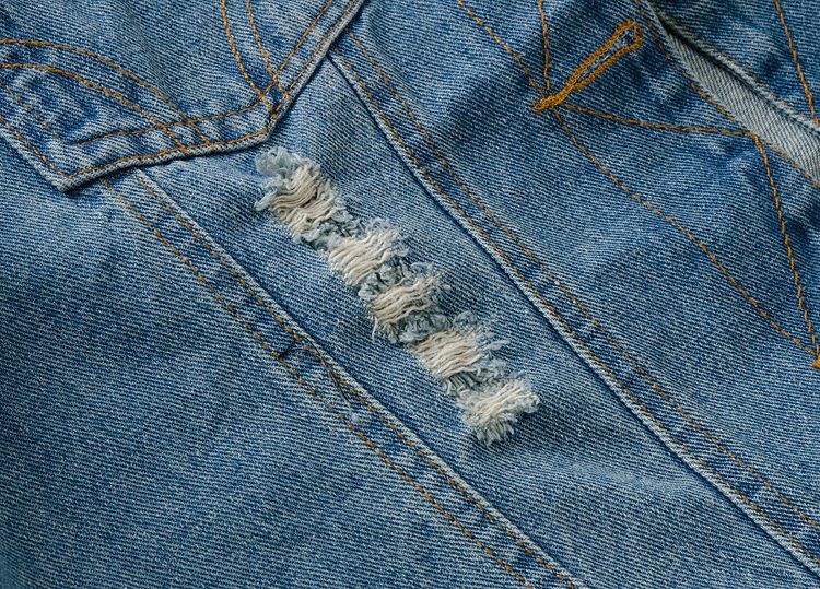 Herren Jeansweste mit Knöpfen und Reverskragen - View 11