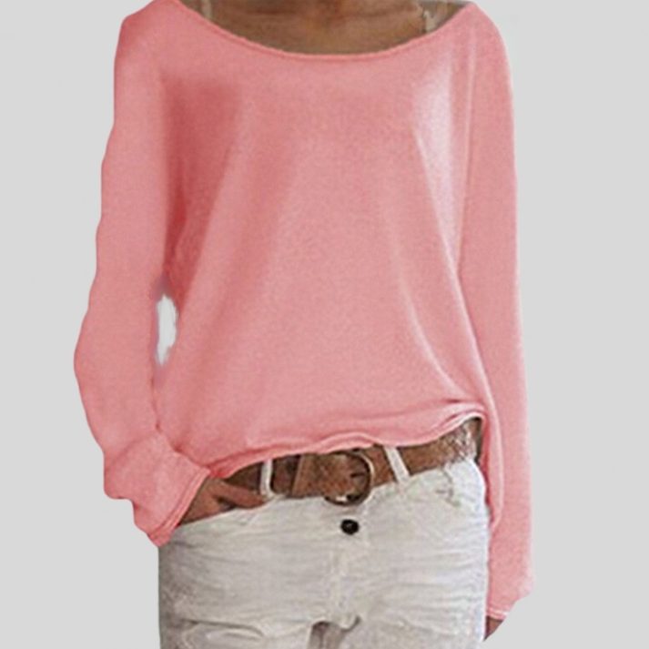 Damen Strickpullover mit Rundhals und Lockerer Passform