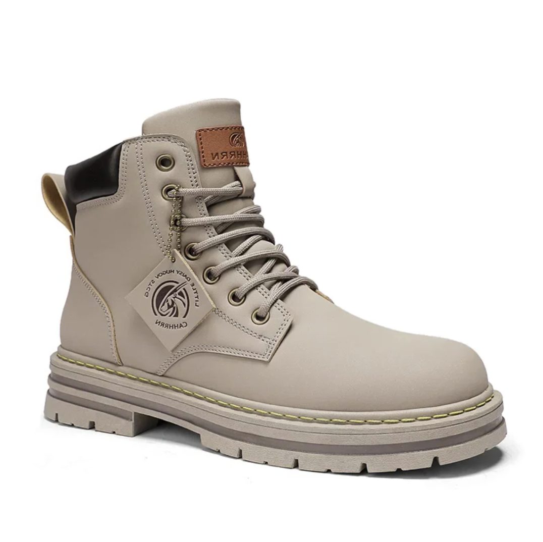 Herren Schnürstiefel mit Profilsohle und Hohem Schaft