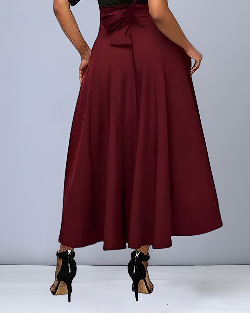 Damen Midirock mit Hoher Taille und Taschen - View 2