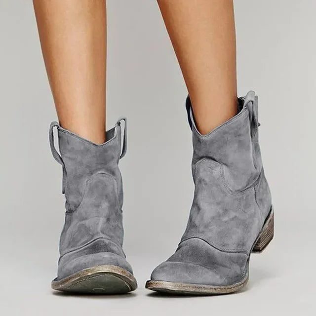 Damen Vintage Cowboy Stiefeletten mit Blockabsatz - View 4