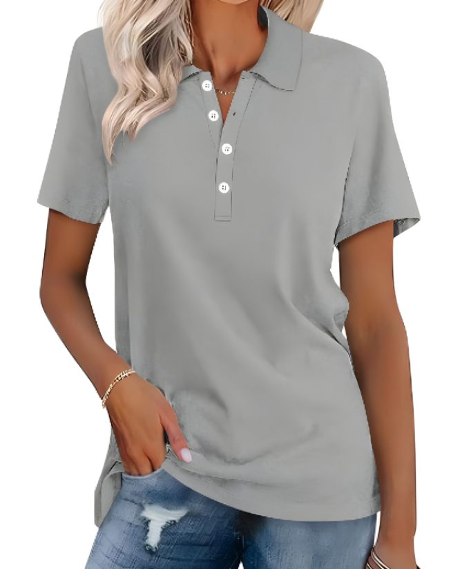 Damen Poloshirt mit Knopfleiste Kurzarm