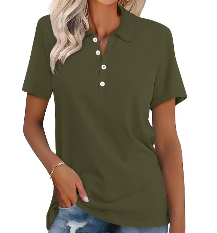 Damen Poloshirt mit Knopfleiste Kurzarm