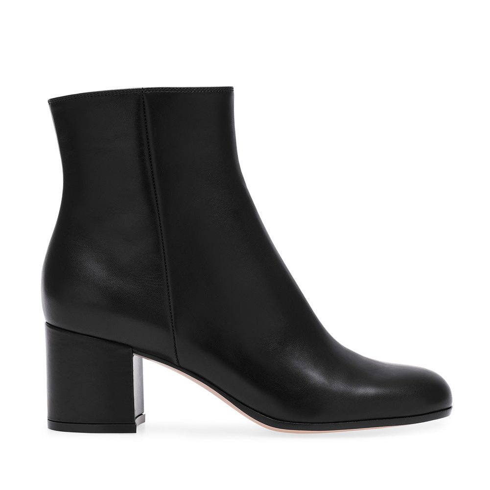 Damen Blockabsatz Stiefeletten mit Rundzehenpartie