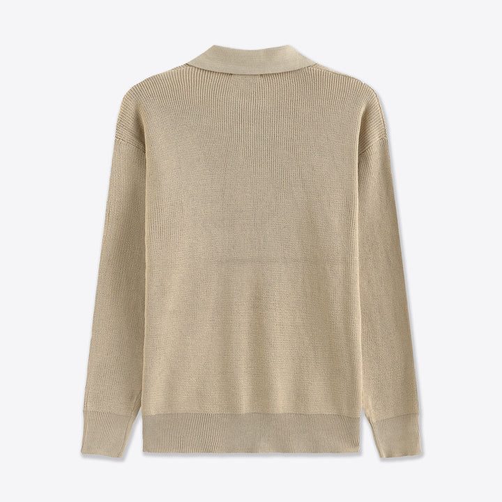 Herren Stehkragen Pullover mit Reissverschluss - View 2