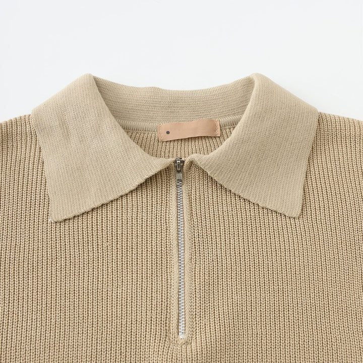Herren Stehkragen Pullover mit Reissverschluss - View 4