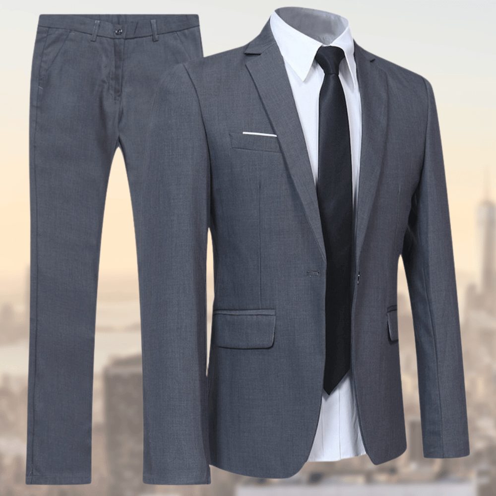 Herren Slim Fit Anzug Zweiteiler mit Sakko und Hose
