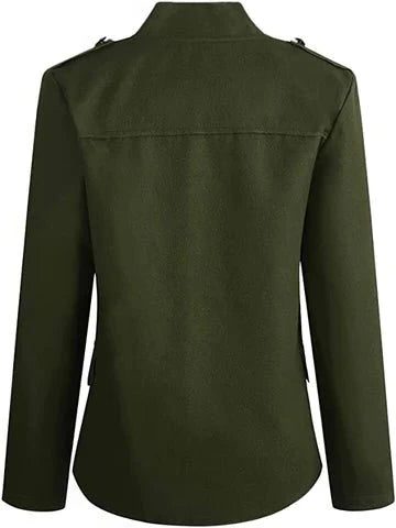 Damen Kurzblazer mit Stehkragen und Knopfleiste - View 15