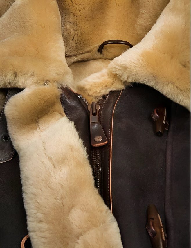 Damen Lammfell Parka mit Stehkragen und Reissverschluss - View 4