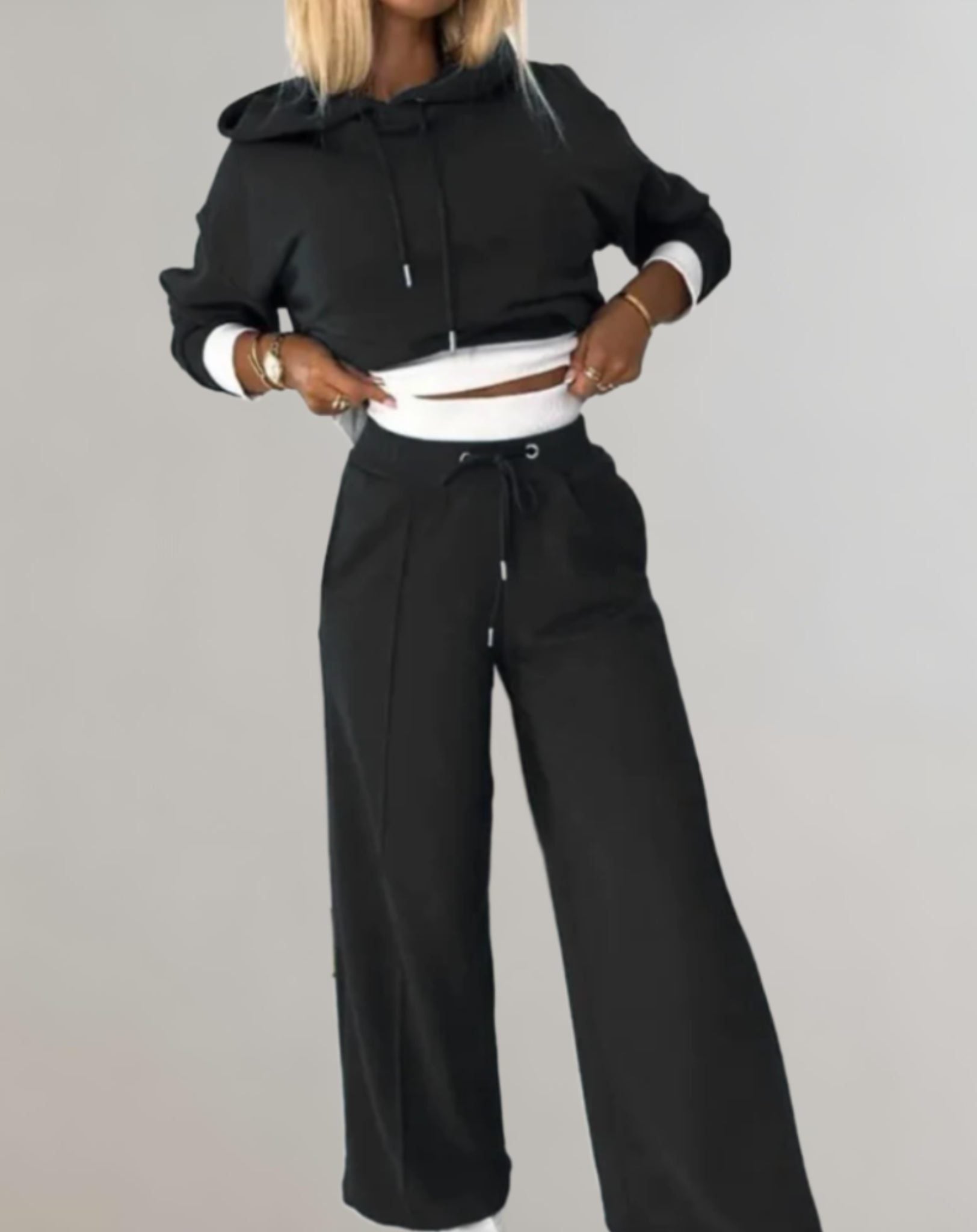 Damen Hoodie und Weite Hose Jogginganzug