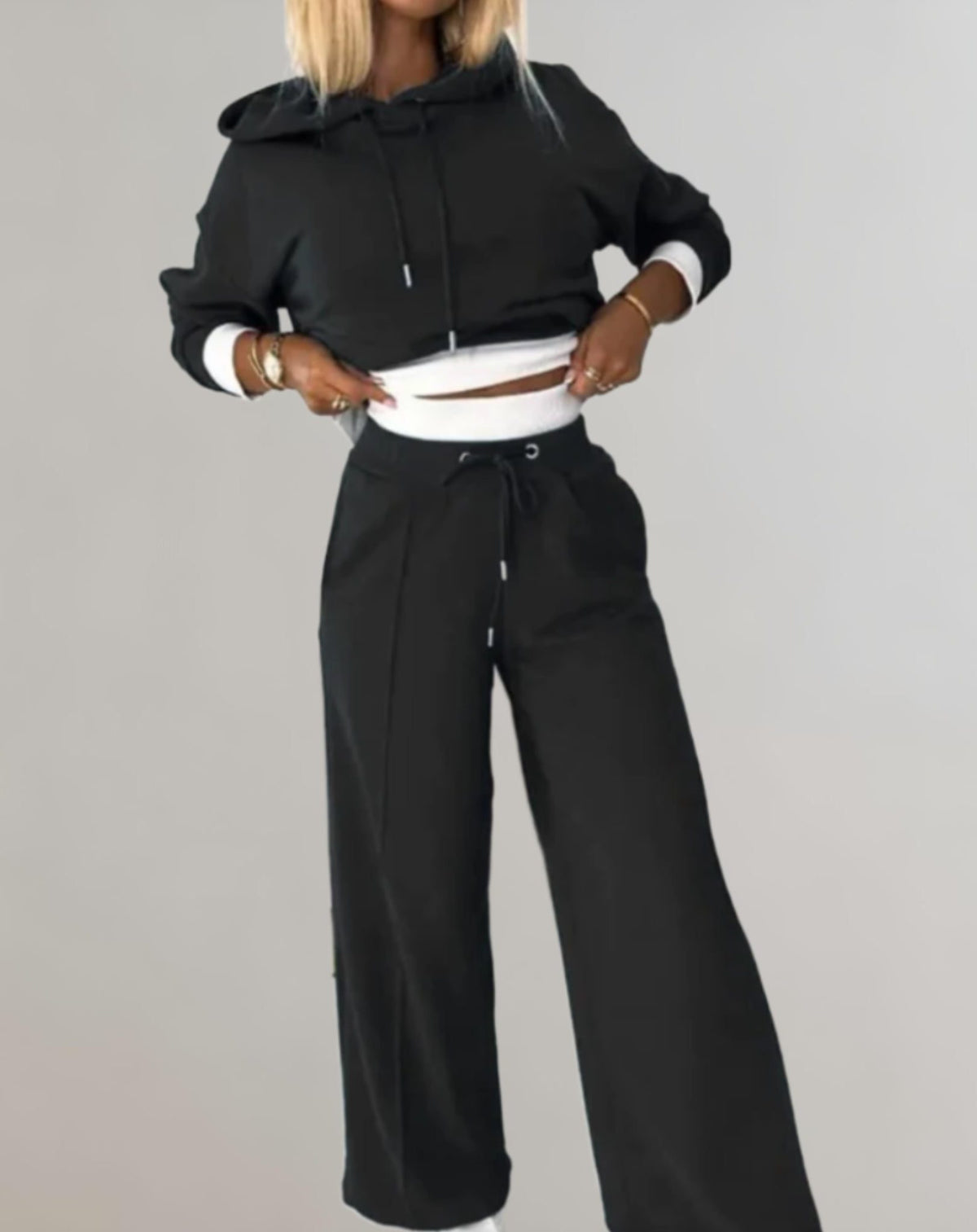 Damen Hoodie und Weite Hose Jogginganzug