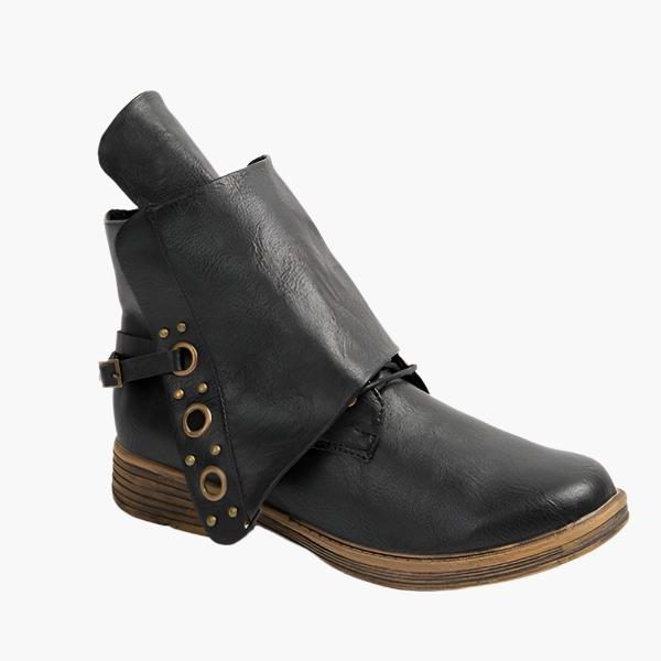 Damen Stiefeletten mit Seitlichem Reissverschluss und Nieten