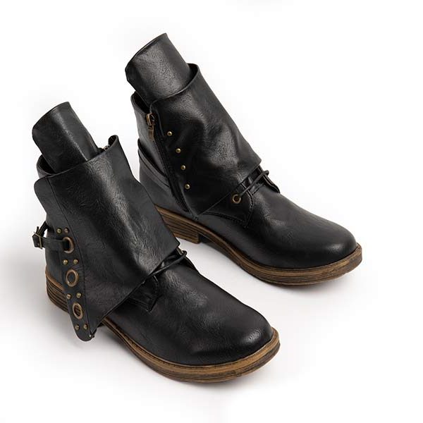Damen Stiefeletten mit Seitlichem Reissverschluss und Nieten - View 2