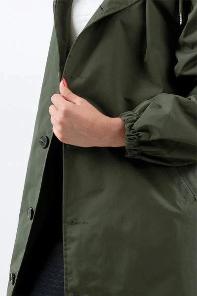 Oversize Windbreaker mit Kapuze und Knopfleiste für Damen - View 3