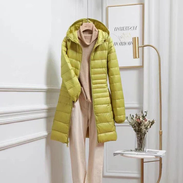 Oversized Steppmantel mit Kapuze für Damen