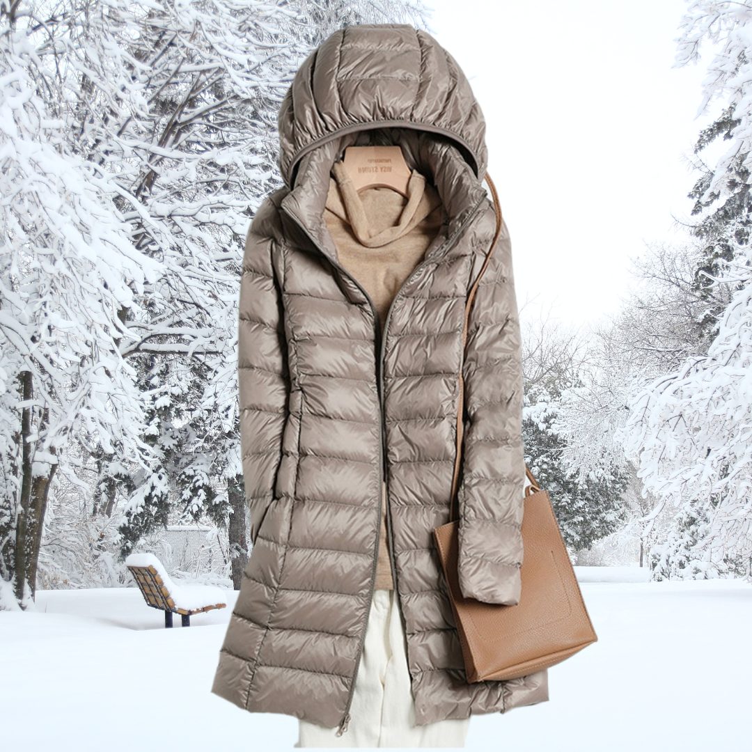 Oversized Steppmantel mit Kapuze für Damen