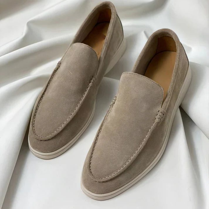Herren Loafer mit Slip-On-Design und Gummisohle - Beige