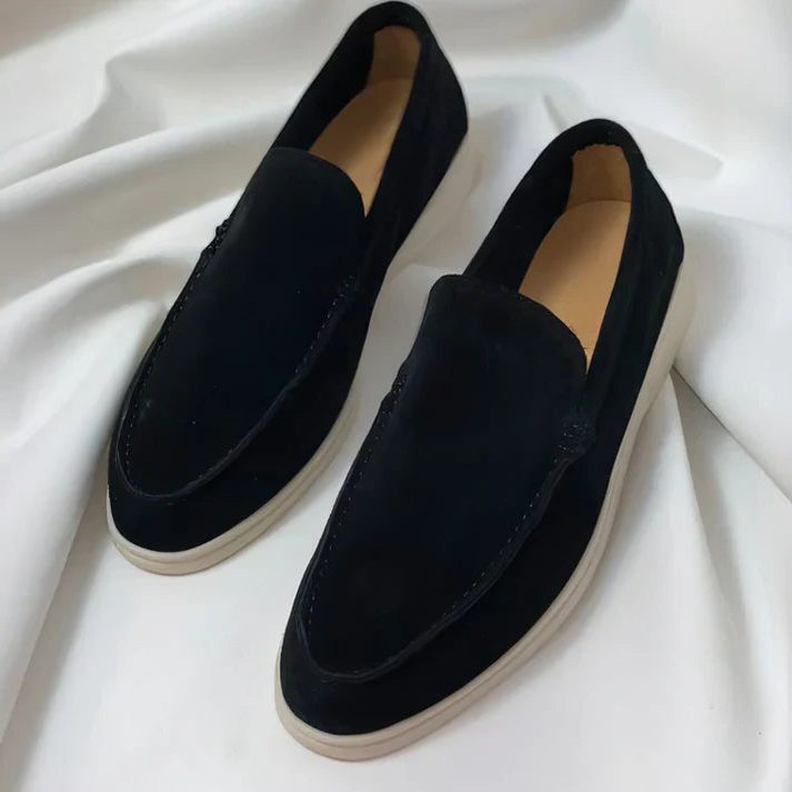Herren Loafer mit Slip-On-Design und Gummisohle - Schwarz