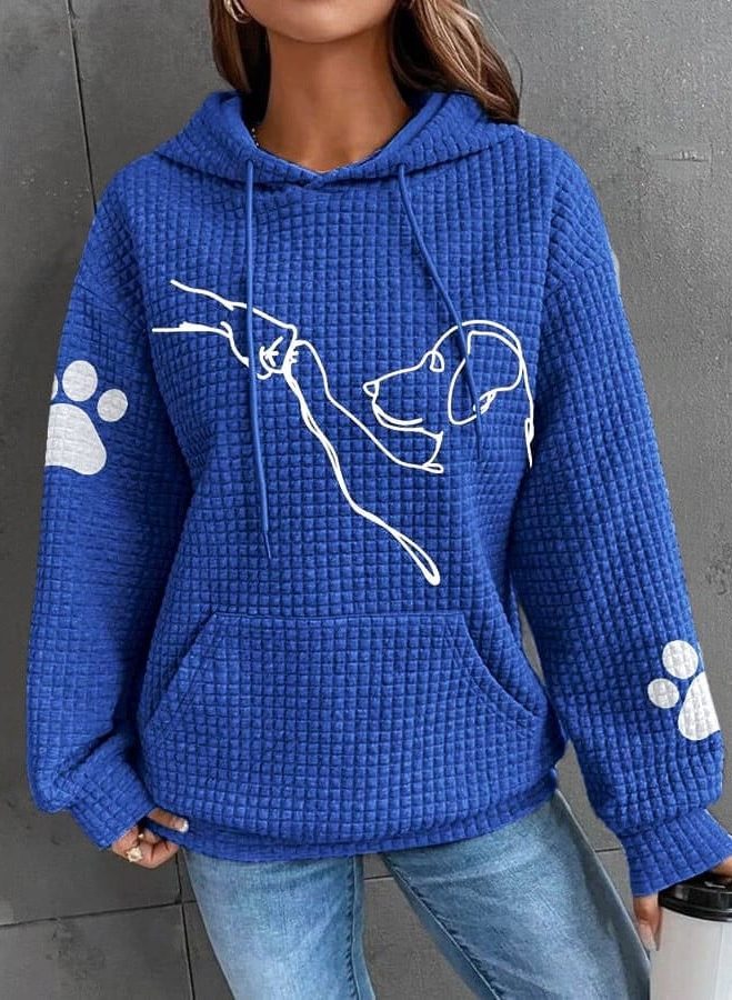 Damen Kapuzenpullover mit Rundhals und Langen Ärmeln