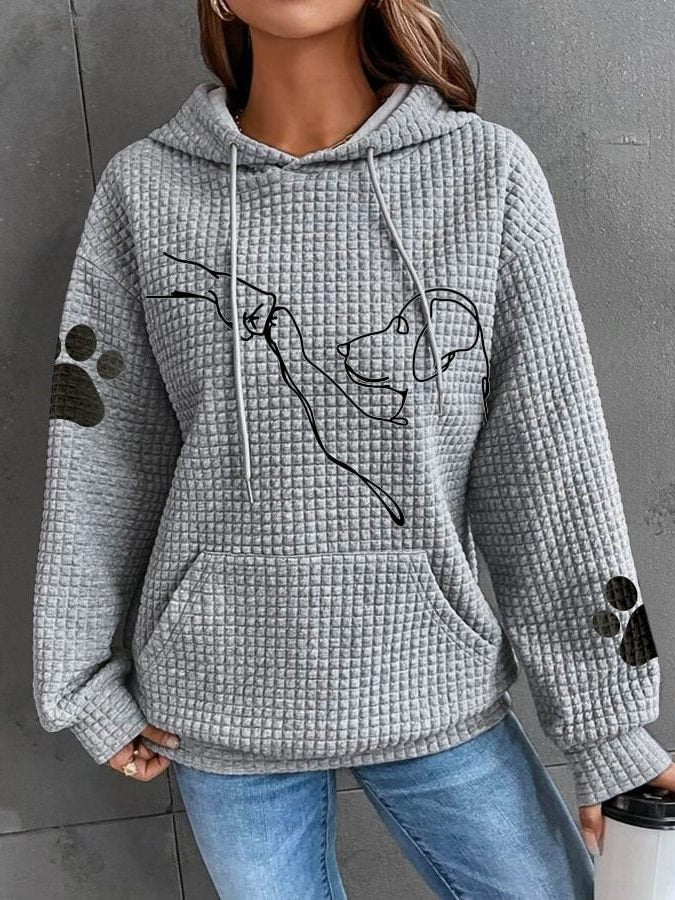 Damen Kapuzenpullover mit Rundhals und Langen Ärmeln - Grau