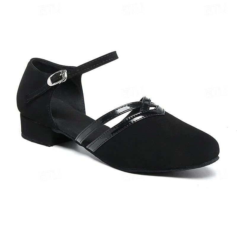 Damen Tanzschuhe mit Knöchelriemen und Blockabsatz