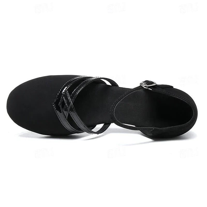 Damen Tanzschuhe mit Knöchelriemen und Blockabsatz - View 2