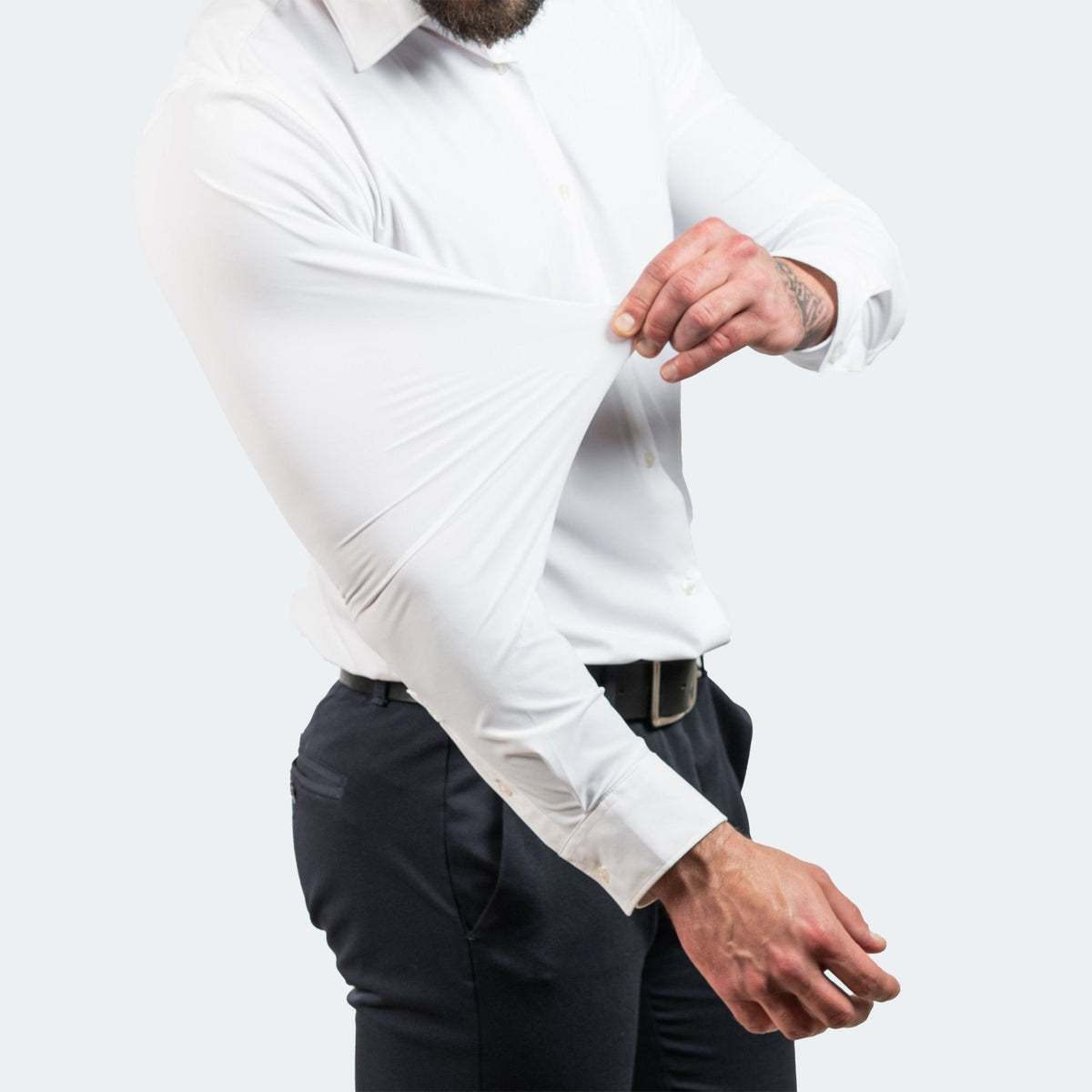 Herren Dehnbares Stretchhemd mit Langen Ärmeln - View 2