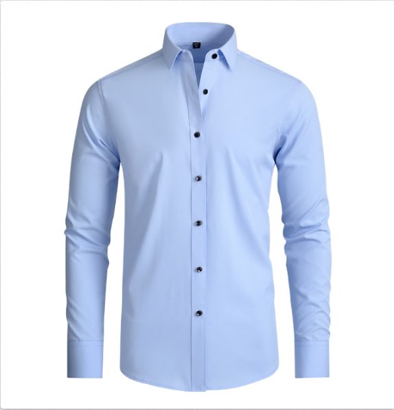 Herren Dehnbares Stretchhemd mit Langen Ärmeln - Bleu clair