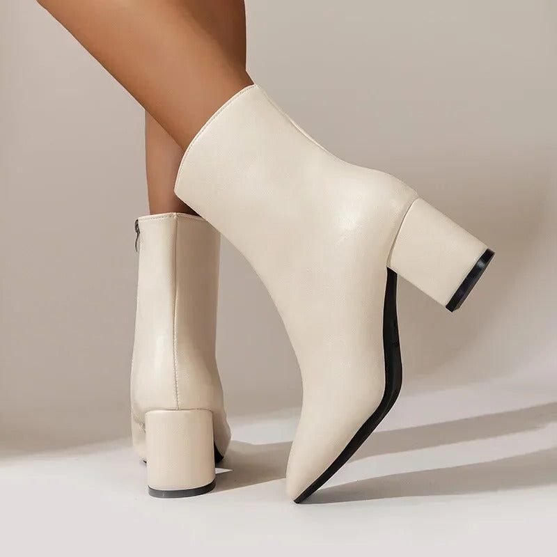 Damen Stiefeletten mit Spitzer Zehenpartie und Blockabsatz - View 5