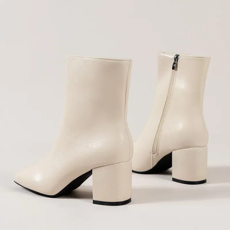 Damen Stiefeletten mit Spitzer Zehenpartie und Blockabsatz - View 6