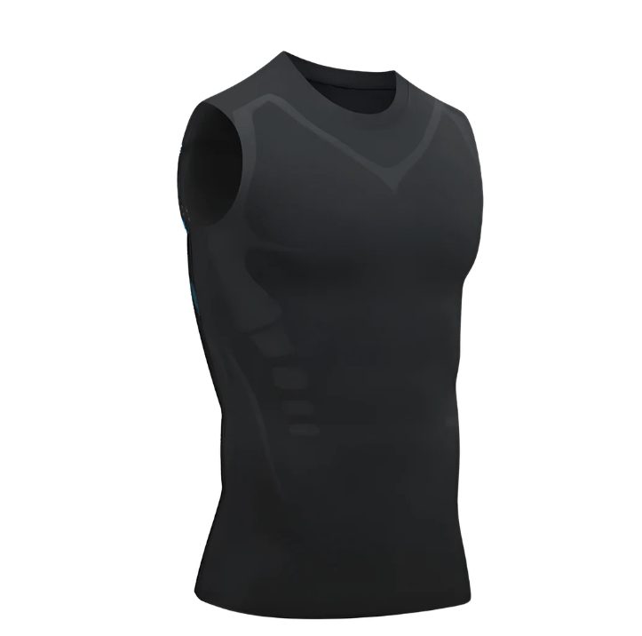 Herren Figurformendes Tanktop aus Baumwolle - Schwarz
