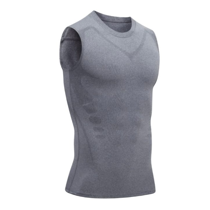 Herren Figurformendes Tanktop aus Baumwolle - Grau