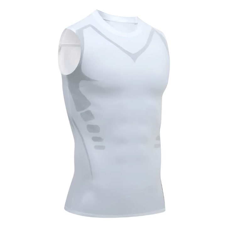 Herren Figurformendes Tanktop aus Baumwolle - Weiss
