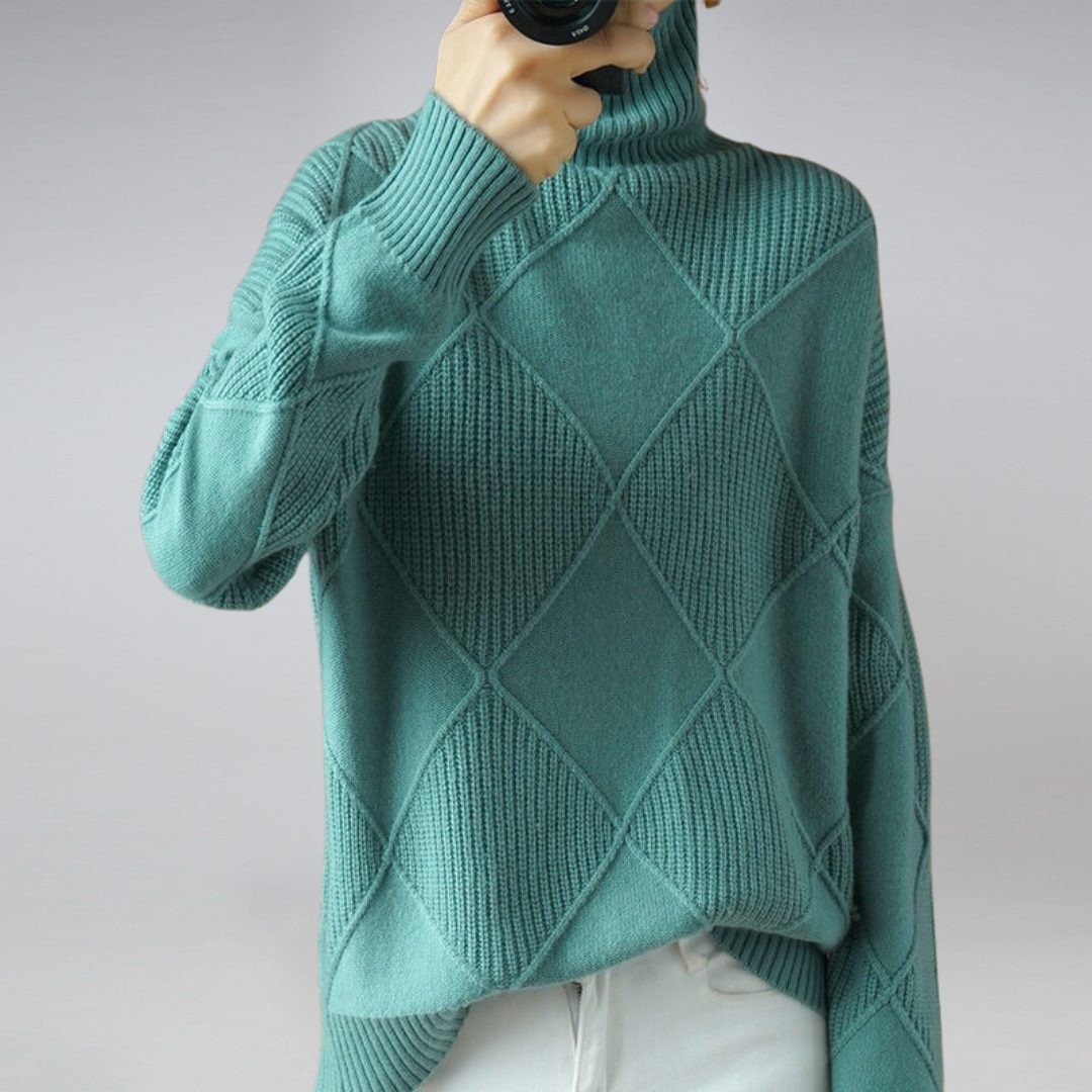 Damen Rollkragenpullover aus Rippstrick