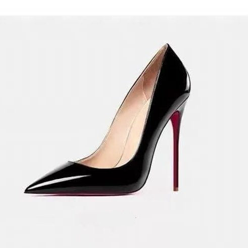 Damen Stilettoabsatz Pumps mit Spitzer Zehenpartie - Schwarz