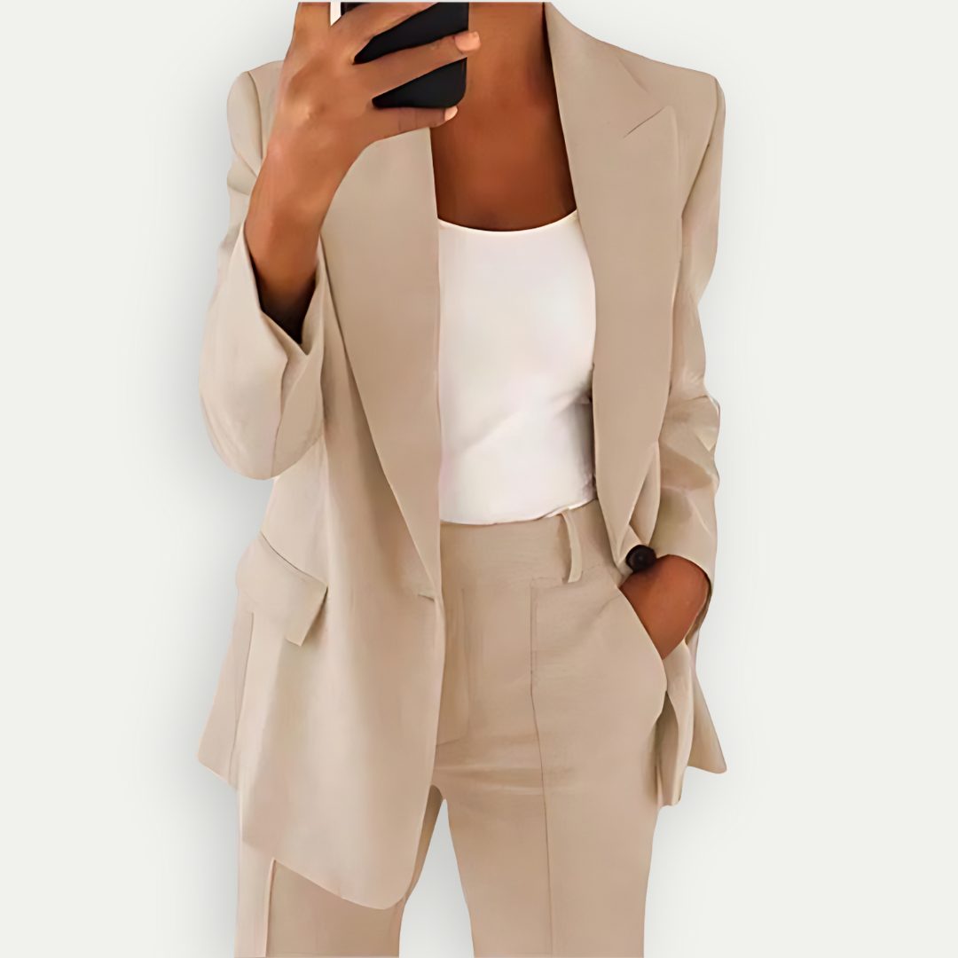 Damen Blazer Set mit Gerader Schnittführung