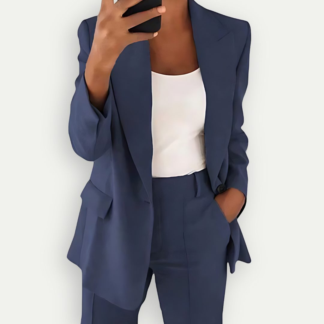 Damen Blazer Set mit Gerader Schnittführung - Dunkelblau
